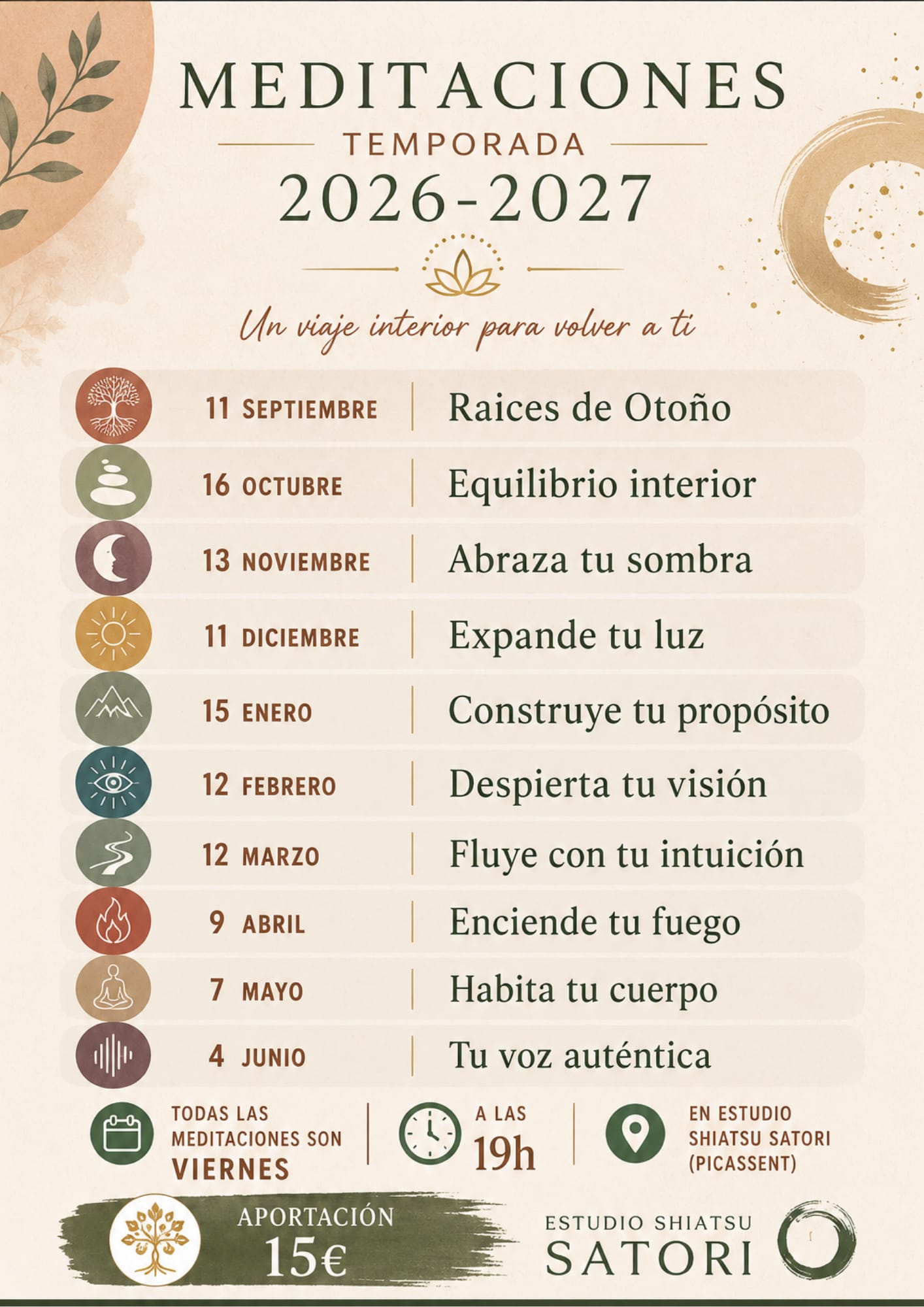 Cartel de Meditaciones, temporada 2026-2027